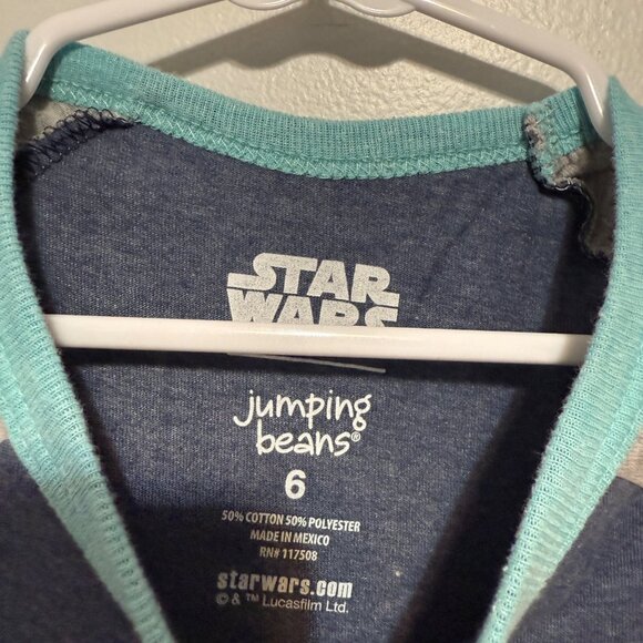 Star Wars The Mandalorian Child Graphic T-Shirt For Kids Raglan Sleeve Grey Blue - Picture 5 of 5